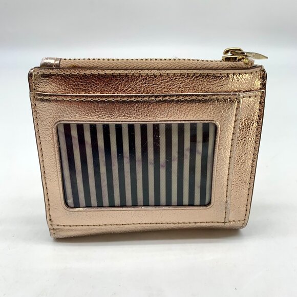 Kate Spade Cameron Street Metallic Rose Gold Bi-Fold Wallet - Picture 2 of 11